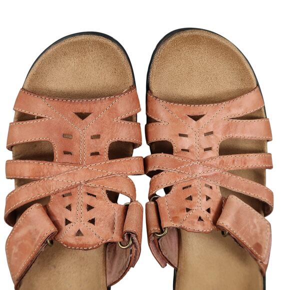 Clarks Shoes Womens 10 Sandals Bendables Leather Adjustable Straps Wedge Comfort - Picture 7 of 11